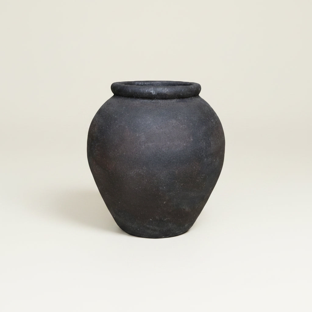 CHIESA CHARCOAL FINISHED TERRACOTTA POT 48CM DIAM X 51CM H