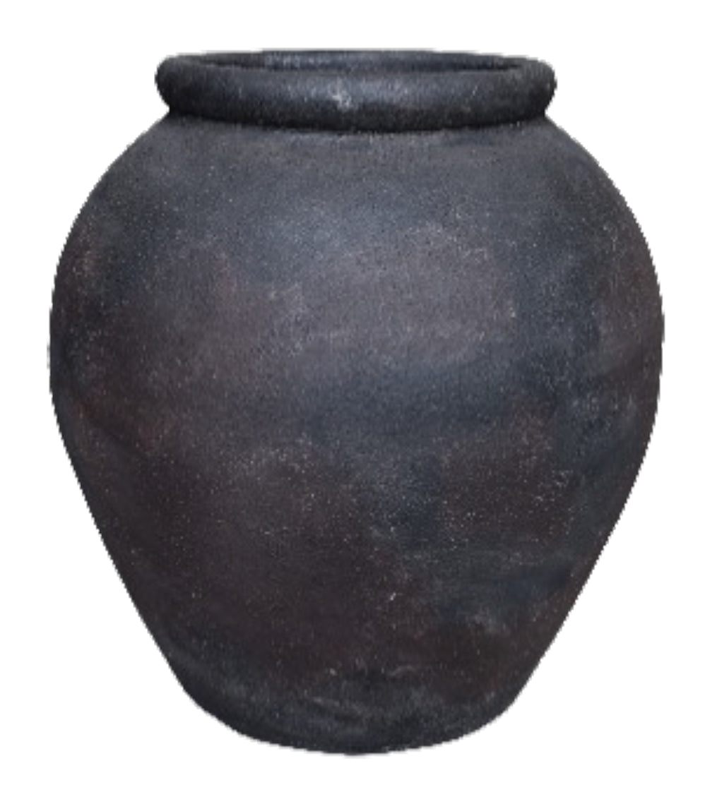 CHIESA CHARCOAL FINISHED TERRACOTTA POT 48CM DIAM X 51CM H