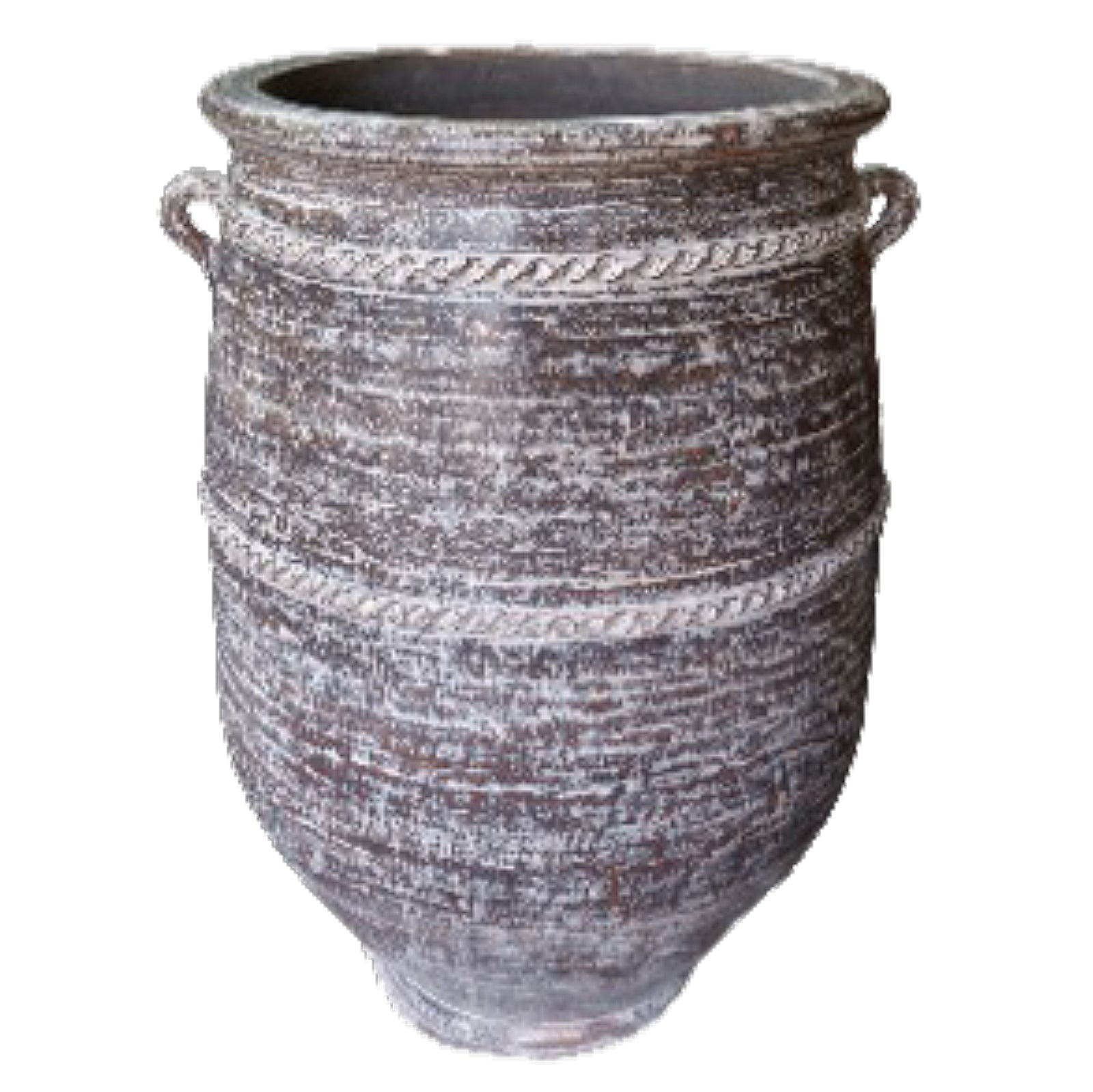 RAGUSA WHITEWASHED TALL WIDE MOUTH TERRACOTTA POT 80CM HIGH