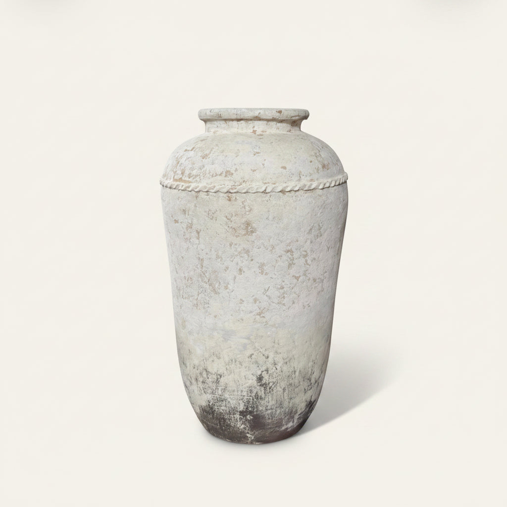 Leo: Light whitewashed  Terracotta Pot 80 x 40 cm KW5363