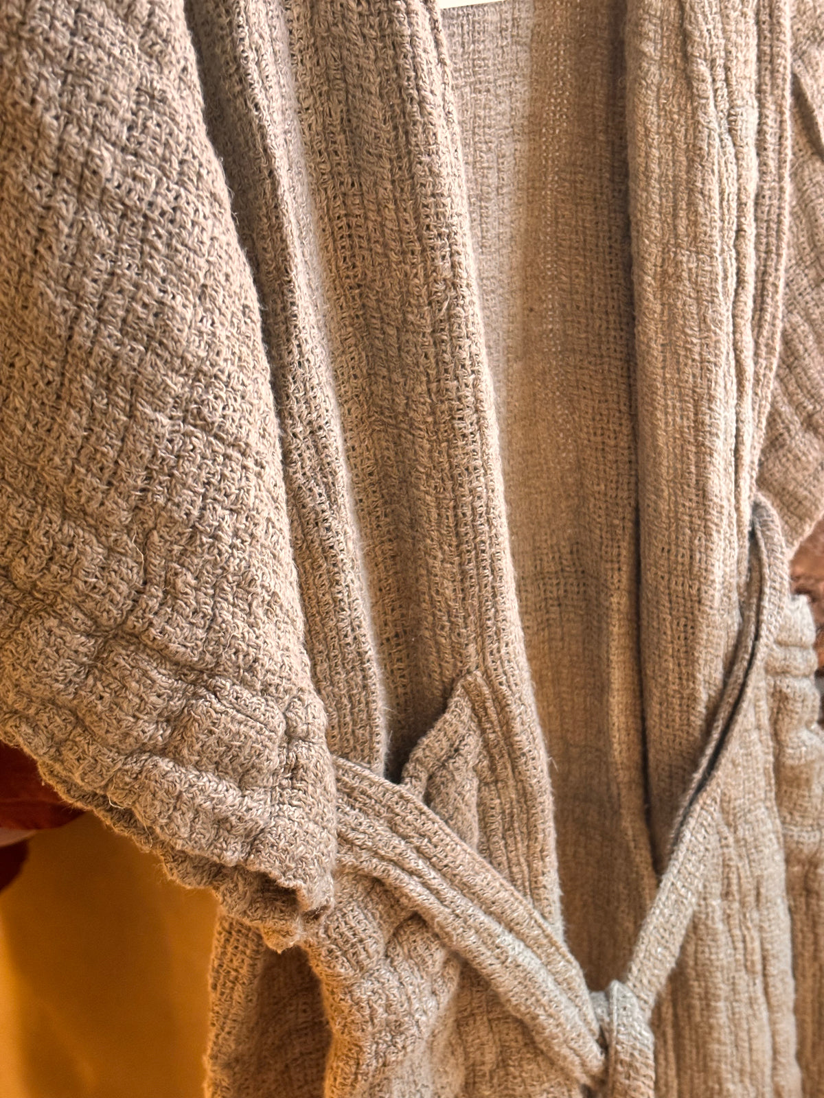Tarren : Mesh Linen Unisex Robe, One Size 8-16 | Natural