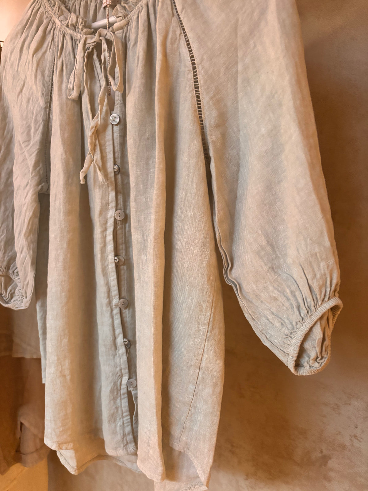 Italian Linen : Bellina : Sand Top | Blouse