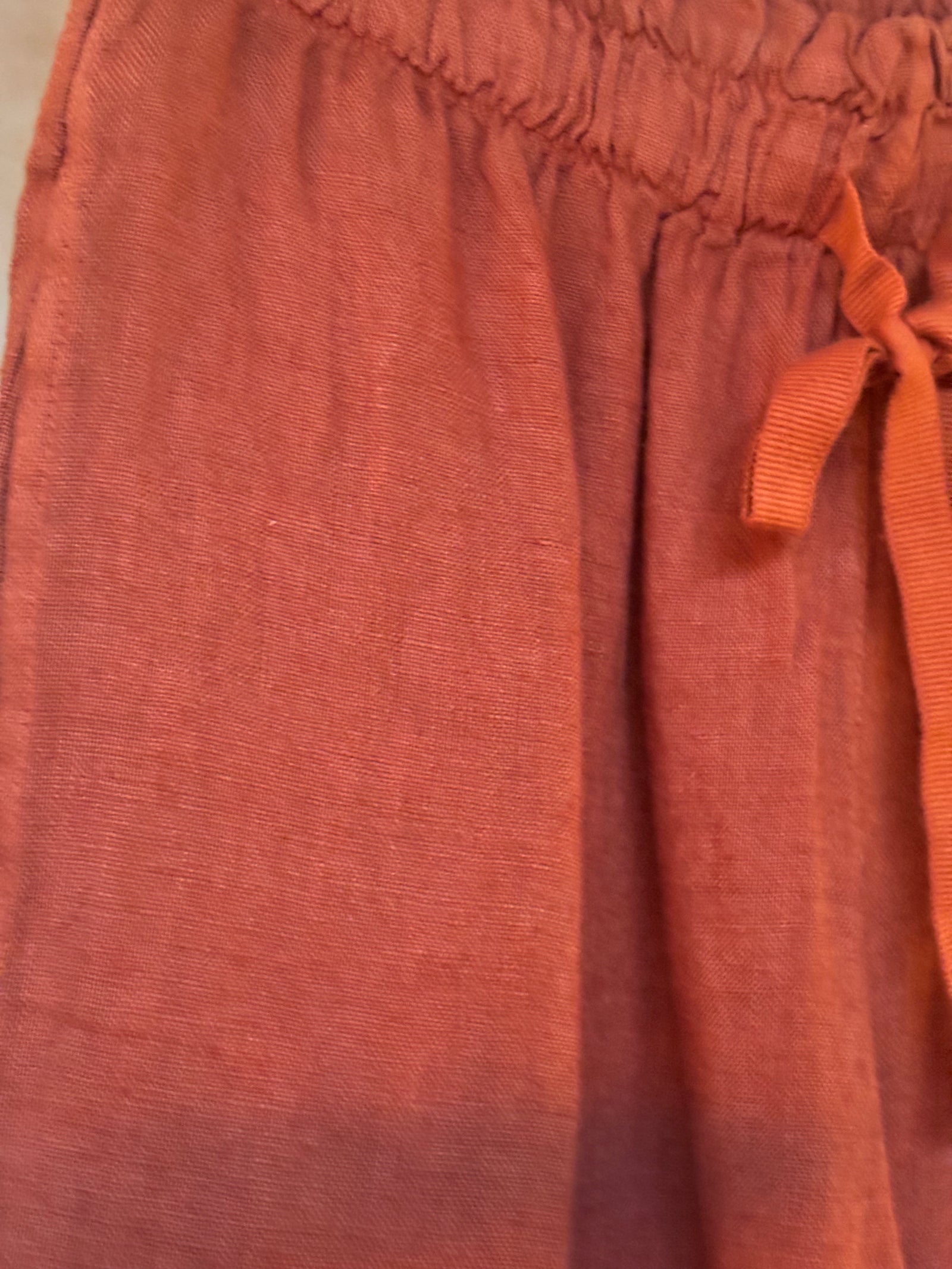 Italian Linen : Gelso Loose Wide Leg Drawstring Pants | Coco