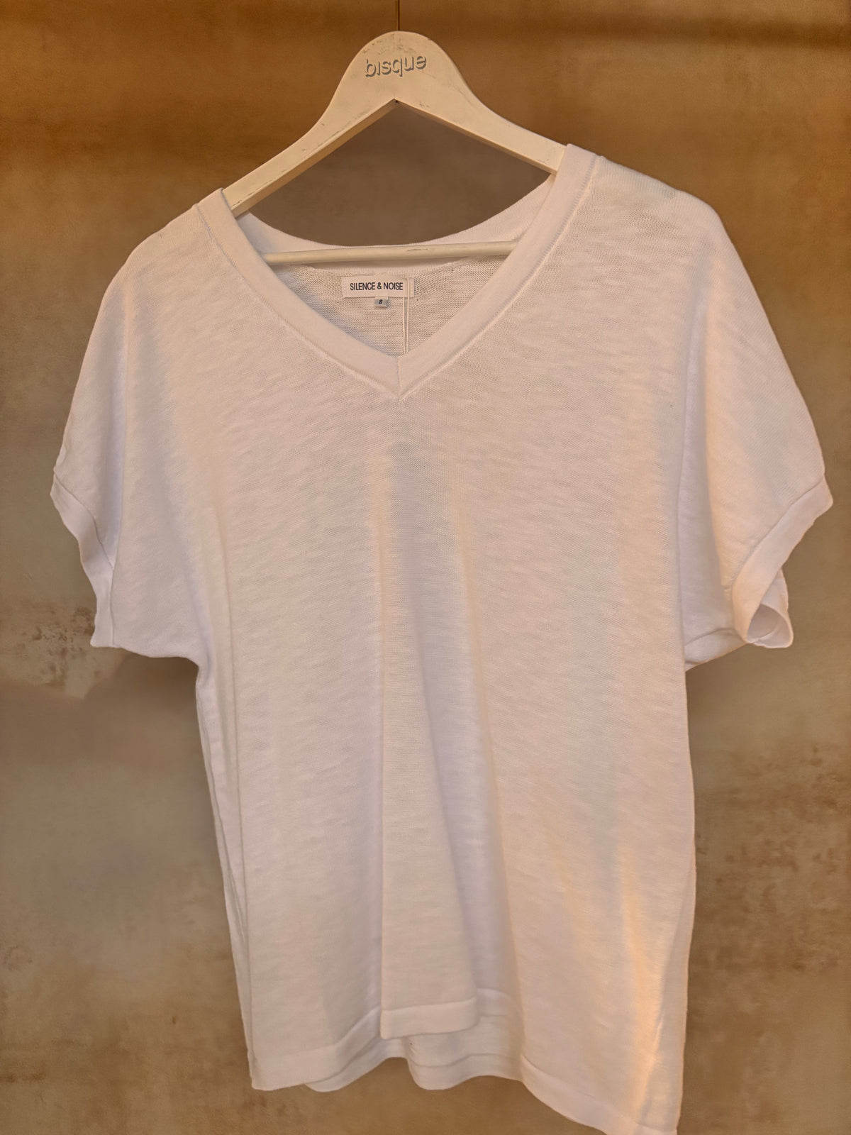 Pure Cotton : Katrina : Knit V- Neck LooseTop | White