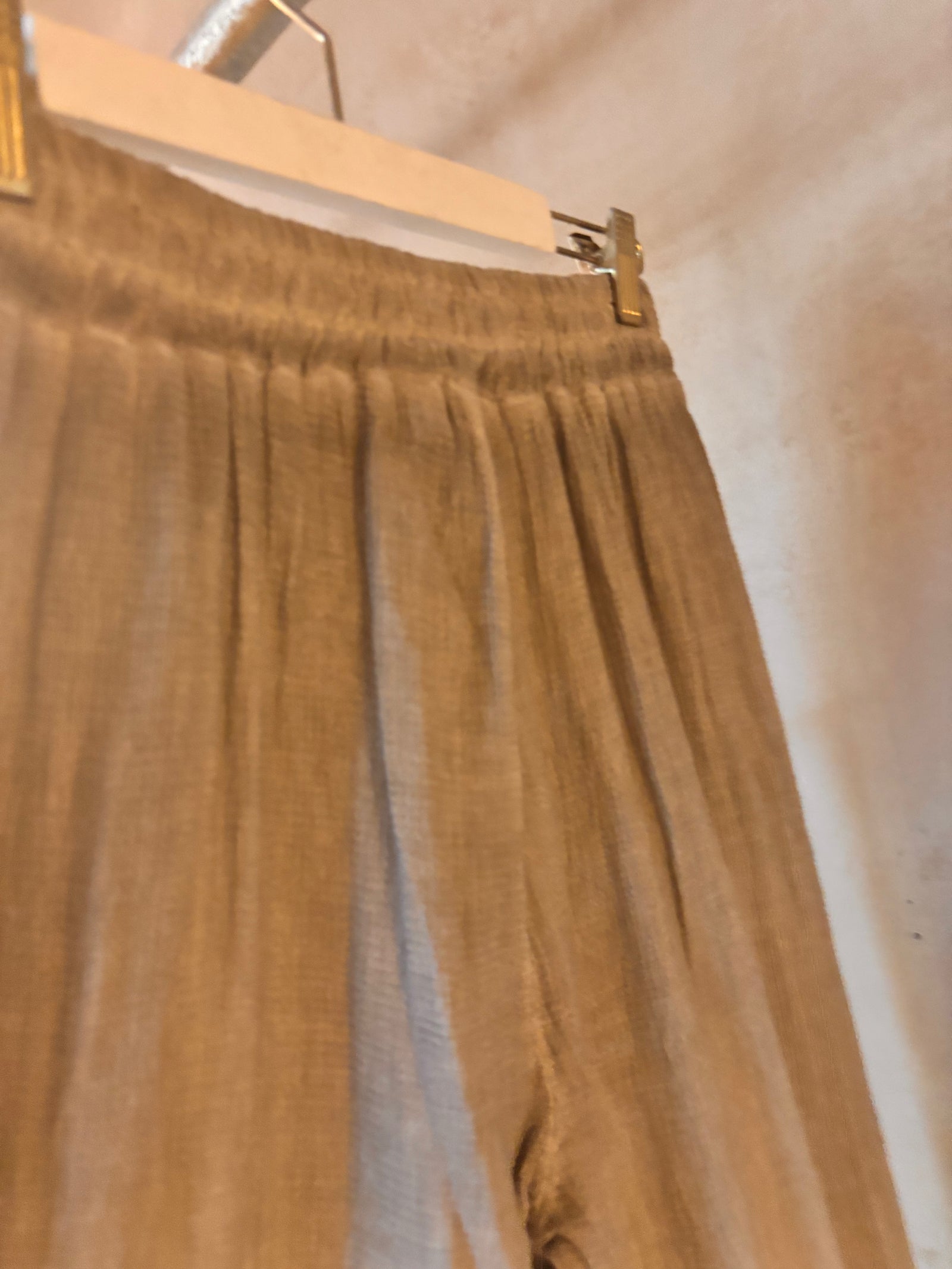 Italian Linen : Aspen: Pants, S/M, Taupe