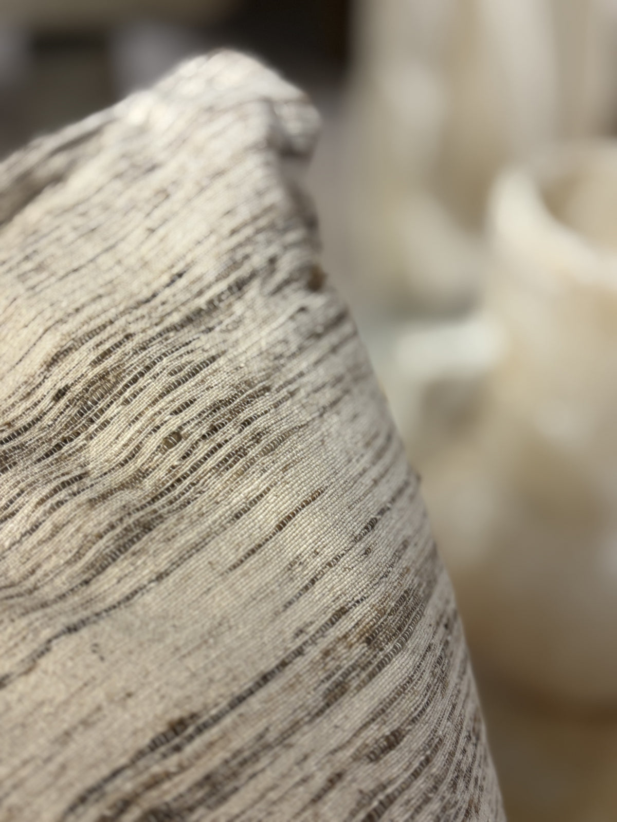 ELYNA. SILK SLUB, DARK DESERT. 60 X 60CM CUSHION.