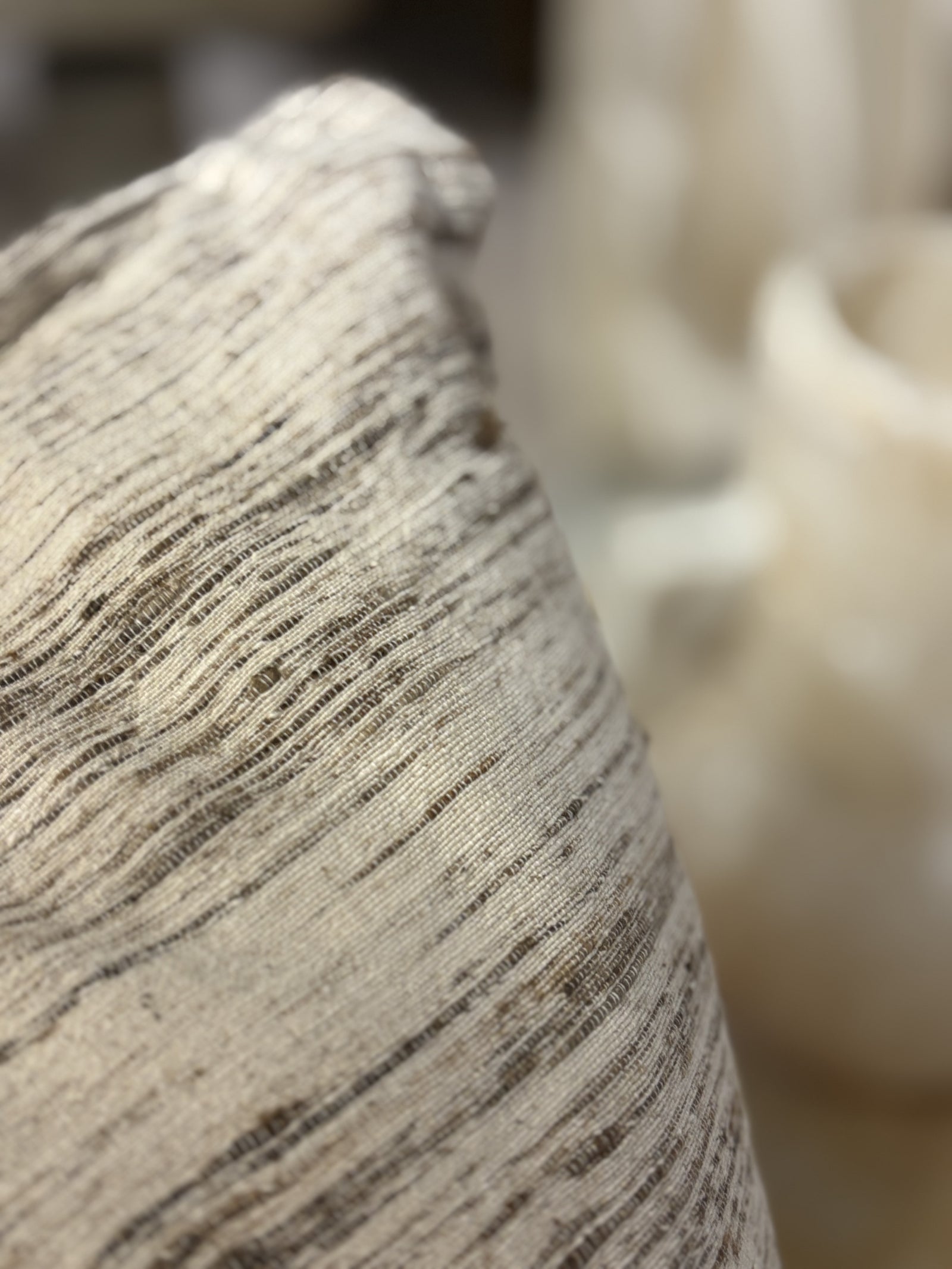 ELYNA. SILK SLUB, DARK DESERT. 60 X 60CM CUSHION.