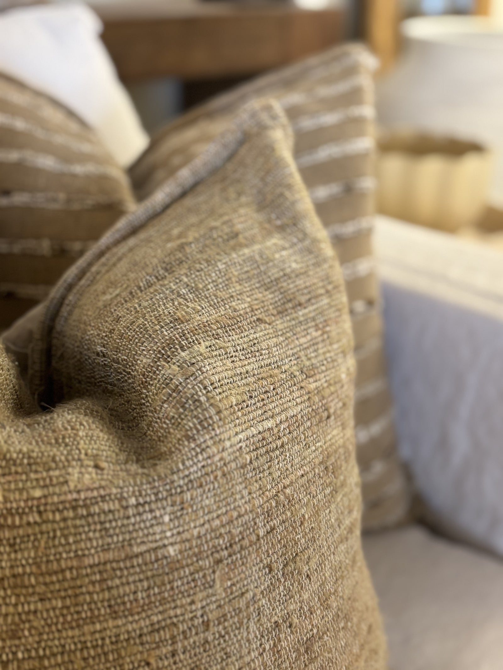 TALULLA. HEAVY LUB LINEN, NATURAL. 60 X 60CM CUSHIONS.