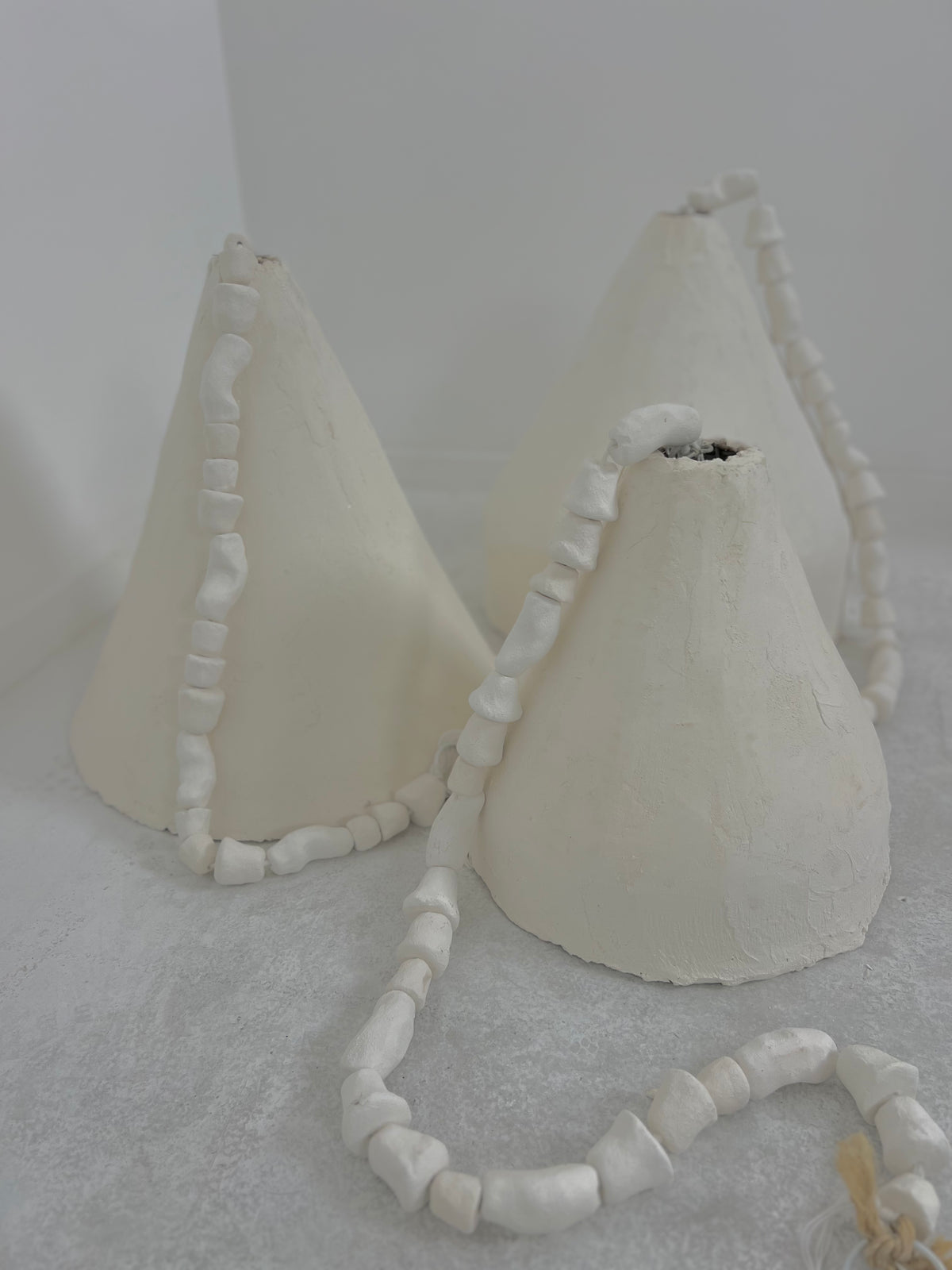 Mona : Rattan and Clay Pendant Light Small