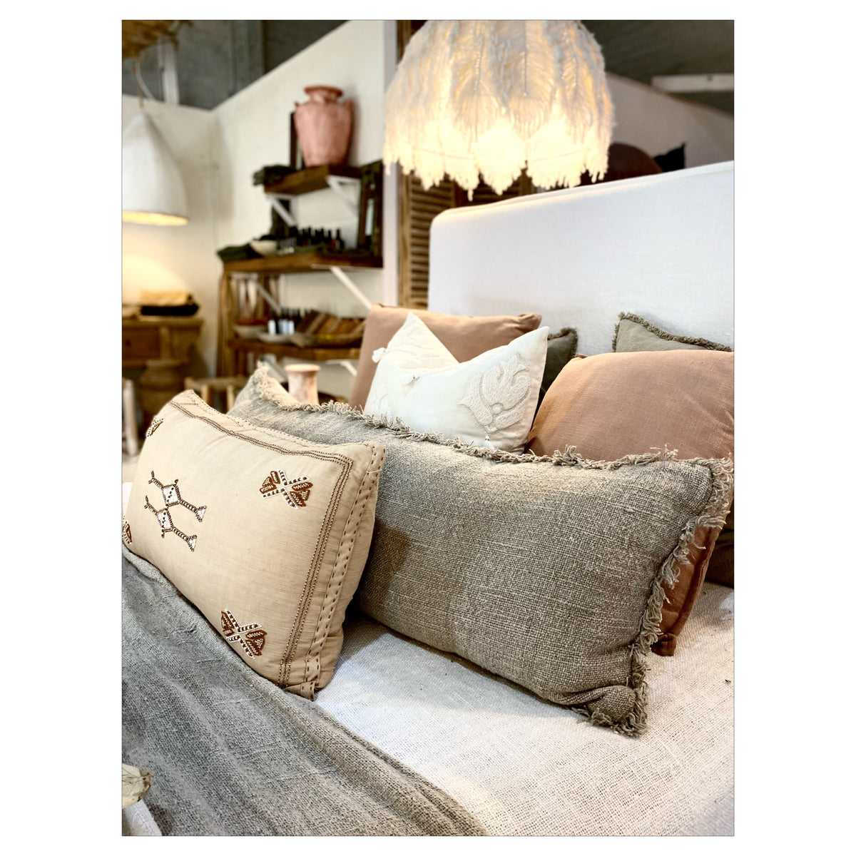 Cover for Zara Double Linen Bedhead, White