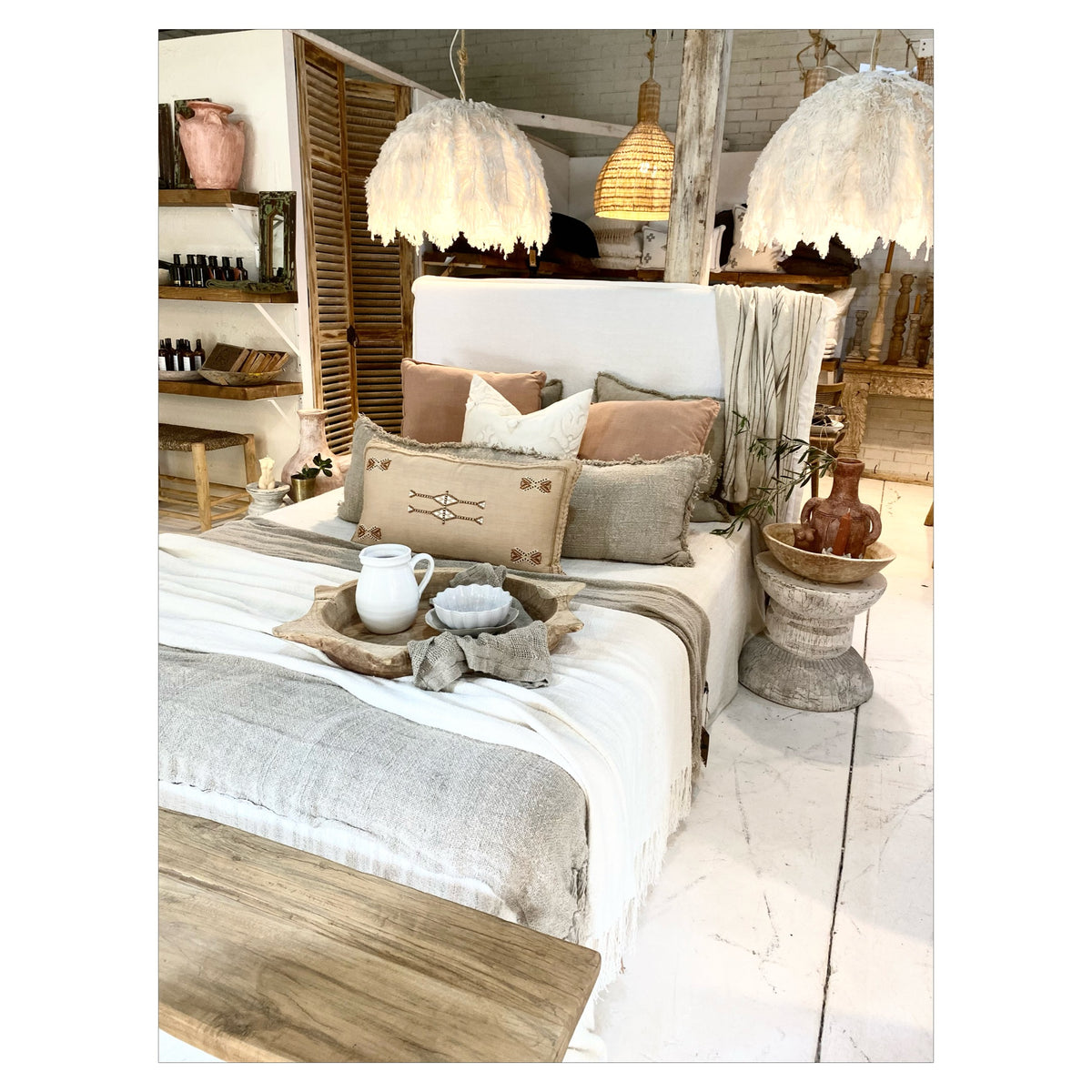 Cover for Zara Double Linen Bedhead, White