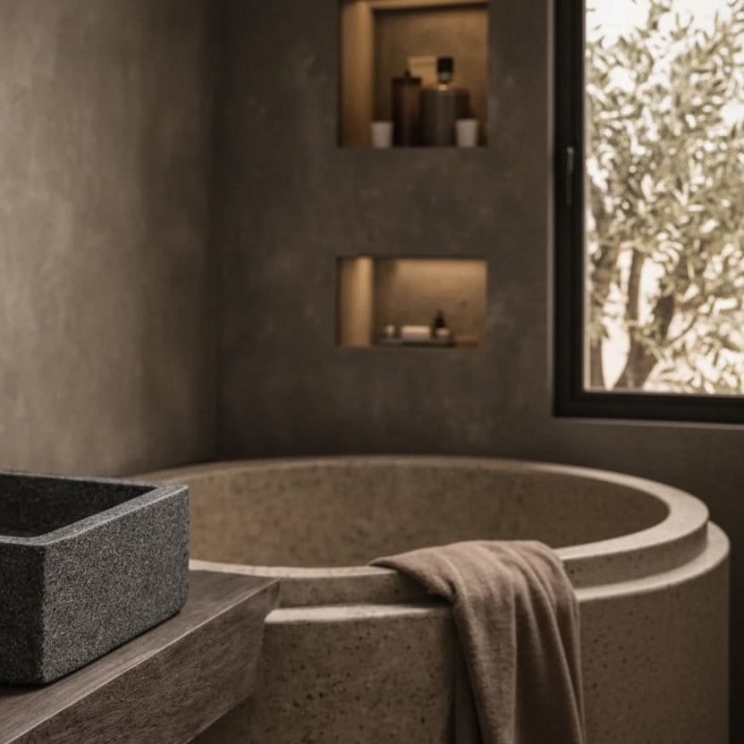 Bode : Charcoal Marble Basin with Hammered finish