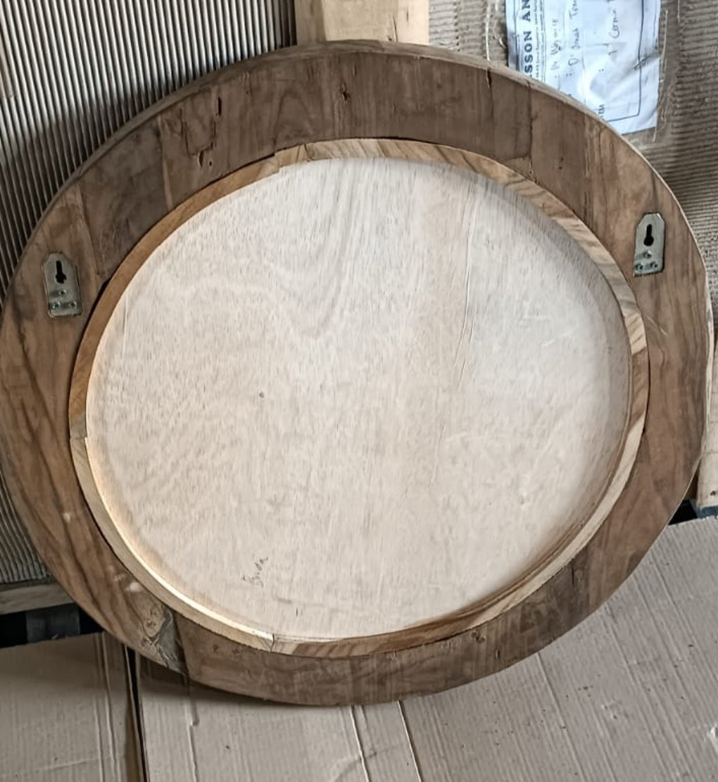 Johan : Round Teak Mirror