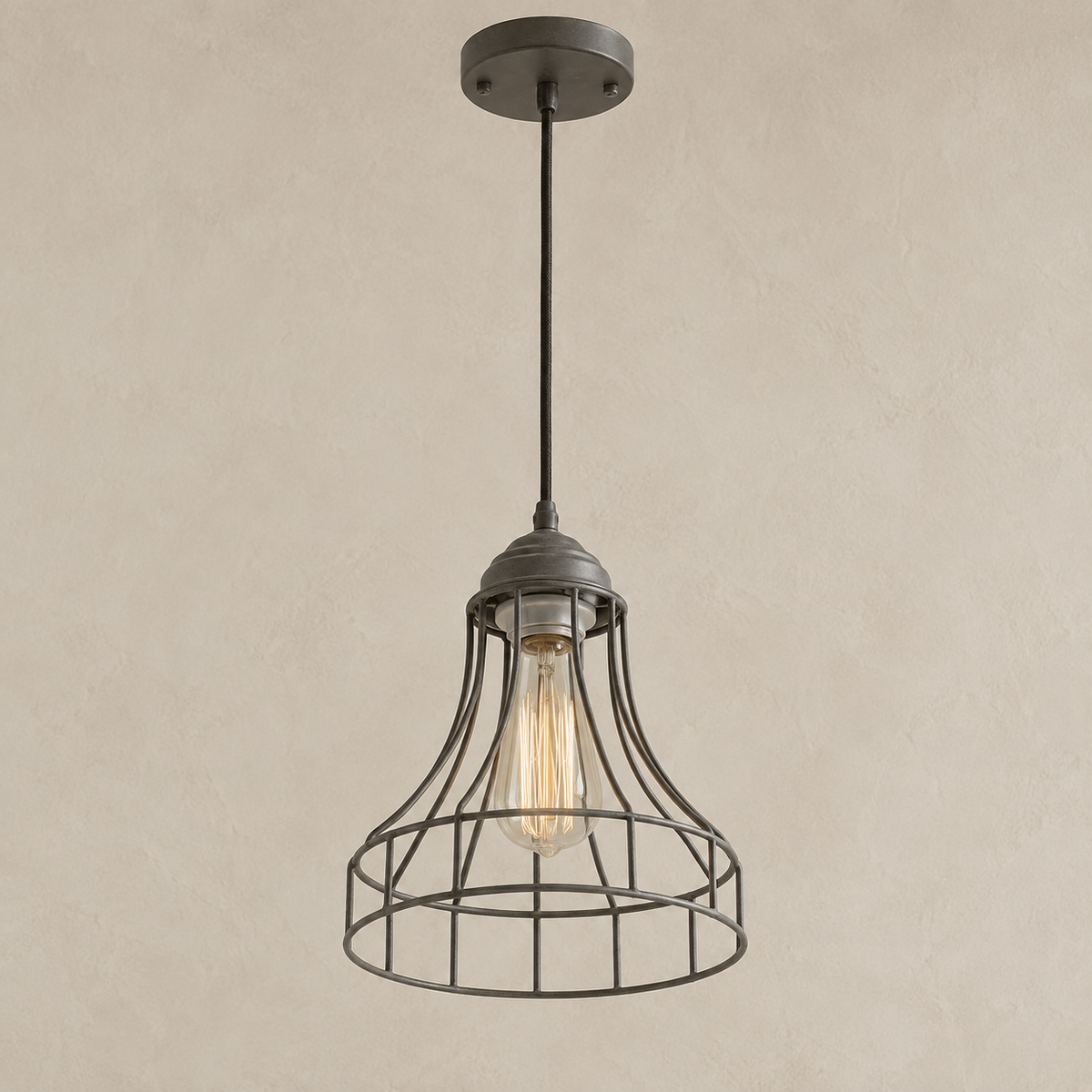 Pendant Light : Cage : Grey Wire Pendant | Grey | OUTLET