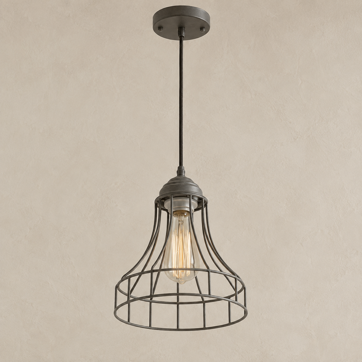Pendant Light : Cage : Grey Wire Pendant | Grey | OUTLET