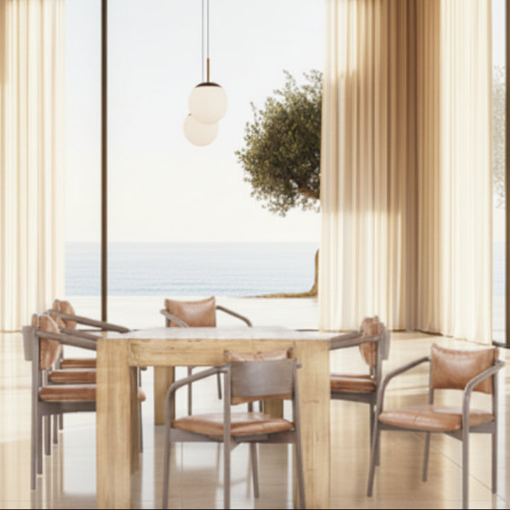 Dining Table: Italo : Chunky Leg Dining Table 2.4m Reclaimed Timber