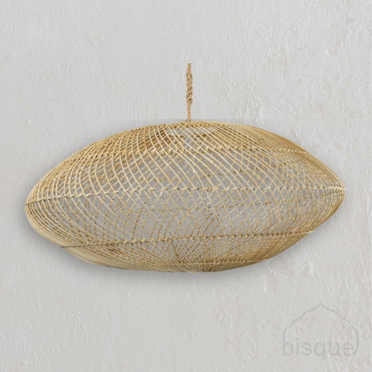 Joyo : Squat Rattan Pendant, Natural