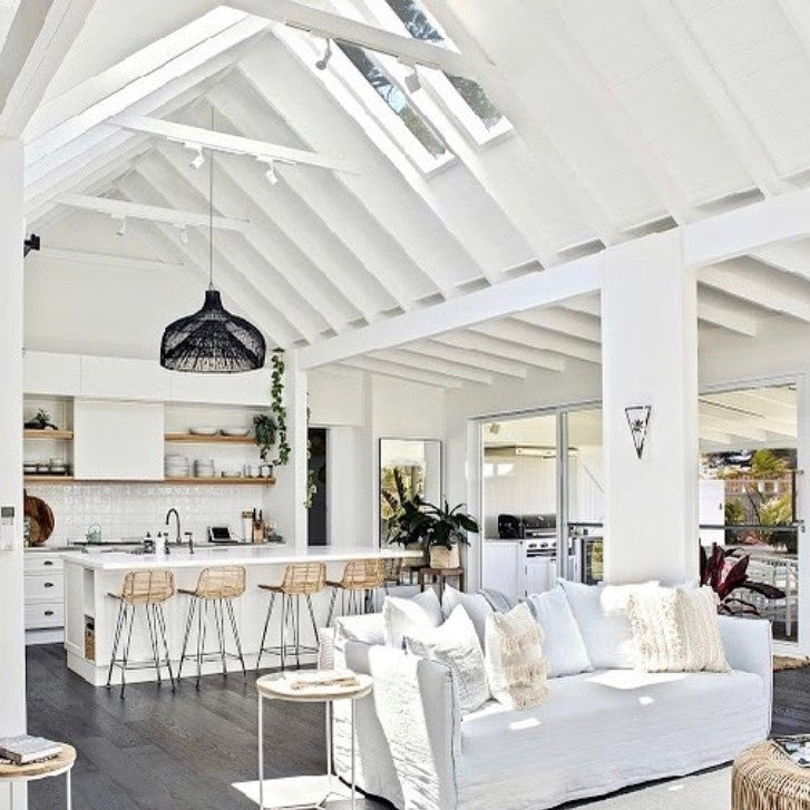 Pesci : Fish Trap Rattan Wide Pendant, Black