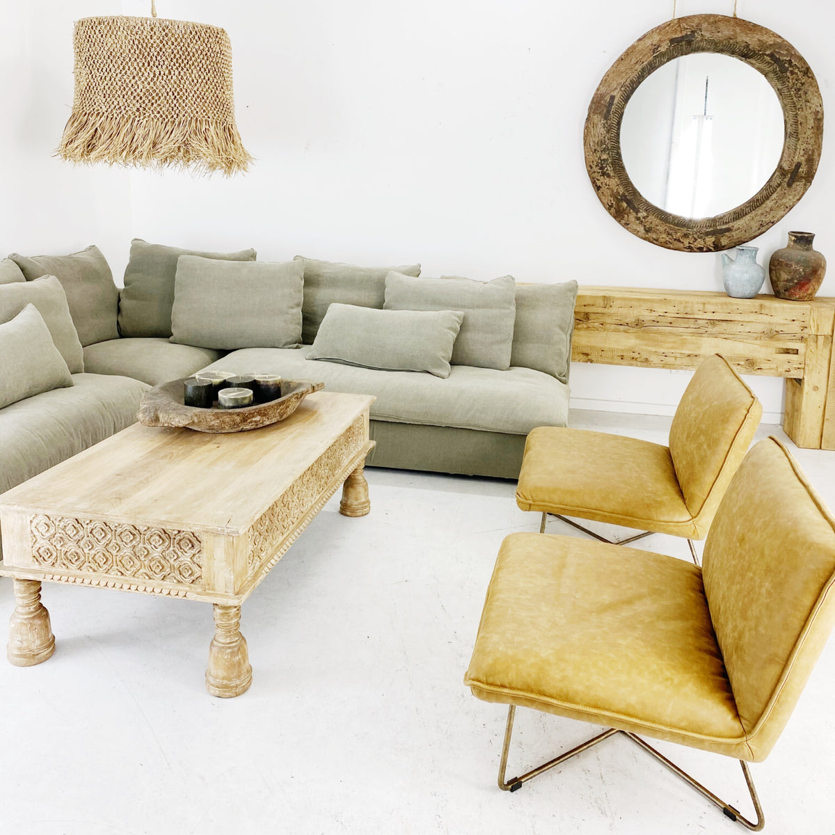 Laisa : Raffia Pendant Light