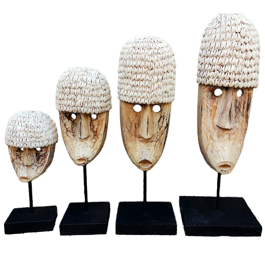 'Sukarno' Wooden Statue Set of 4
