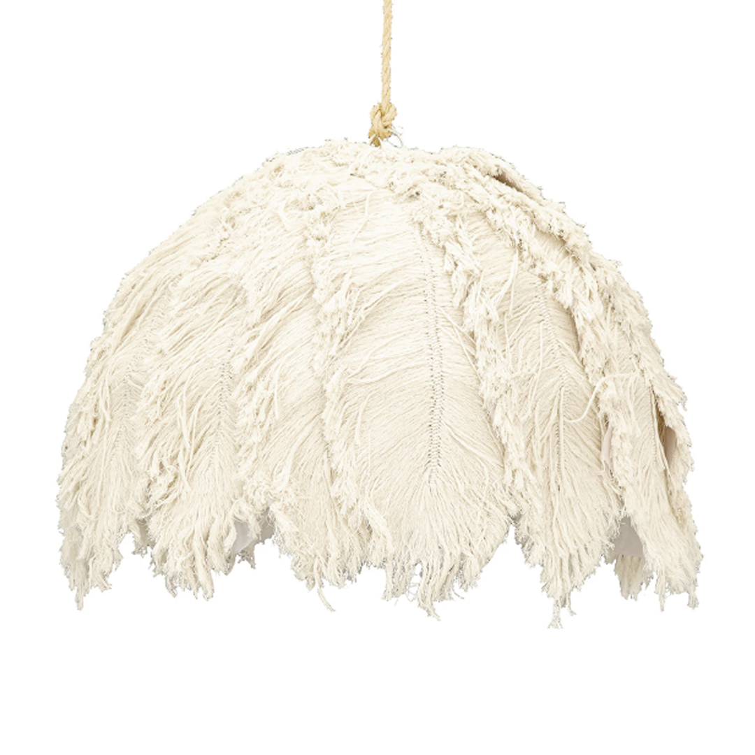 Patrice : Cotton Ostrich Feather Pendant