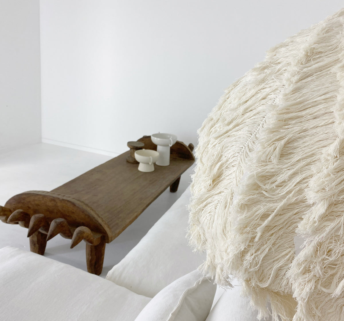 Patrice : Cotton Ostrich Feather Pendant