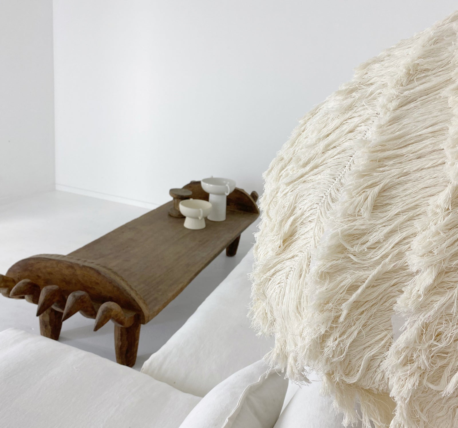 Patrice : Cotton Ostrich Feather Pendant