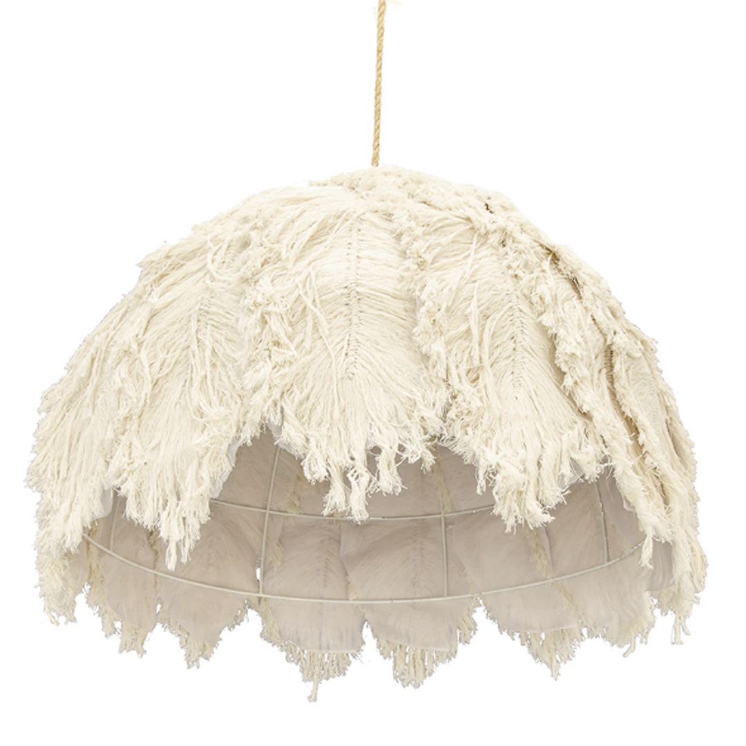 Patrice : Cotton Ostrich Feather Pendant