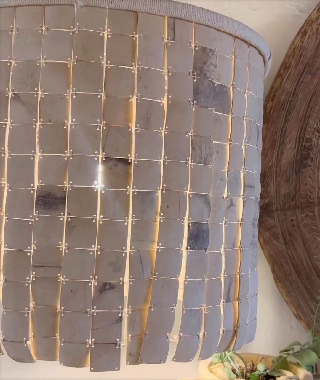 Sereana : Coconut Shell Drum Pendant Light