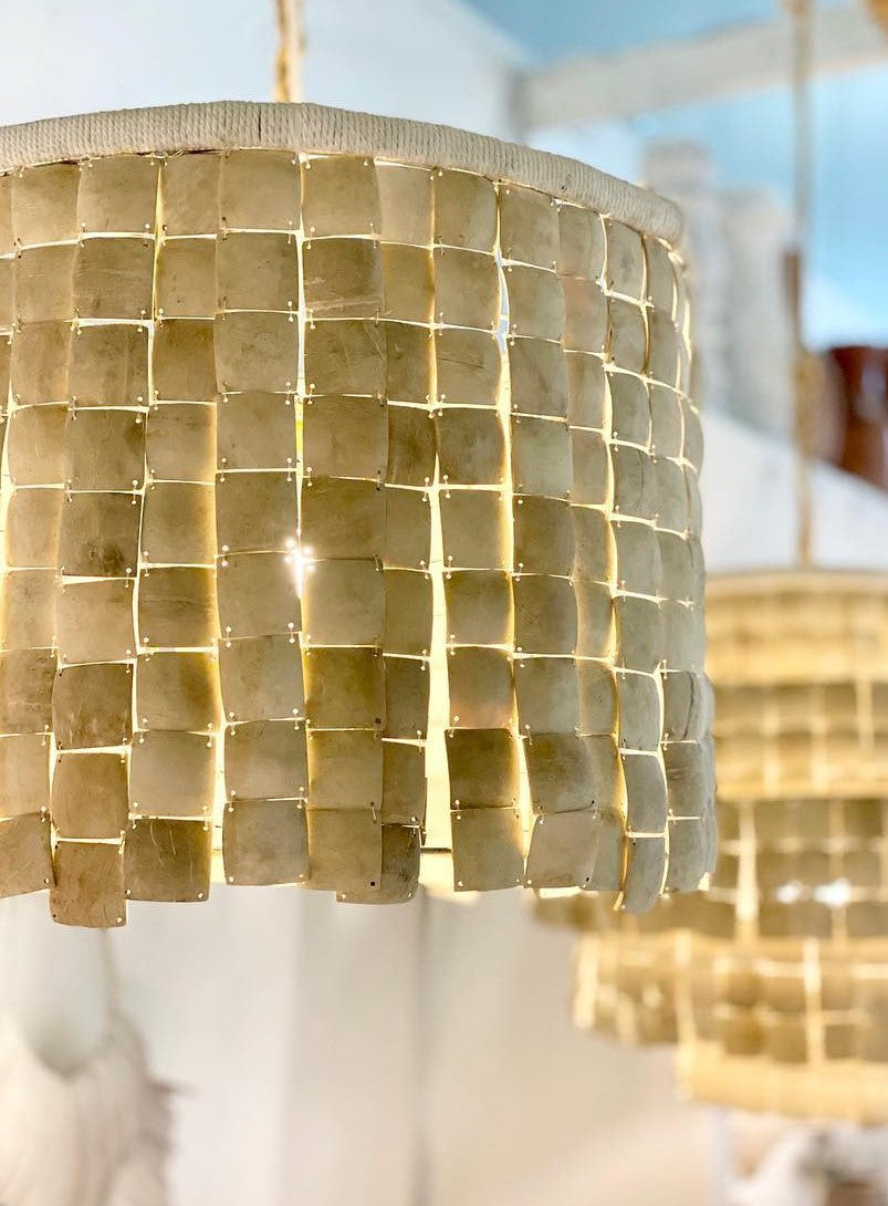 Sereana : Coconut Shell Drum Pendant Light