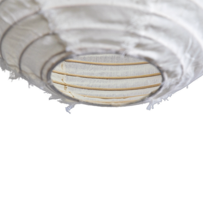 'Alana' White Scalloped Linen Pendant, Small