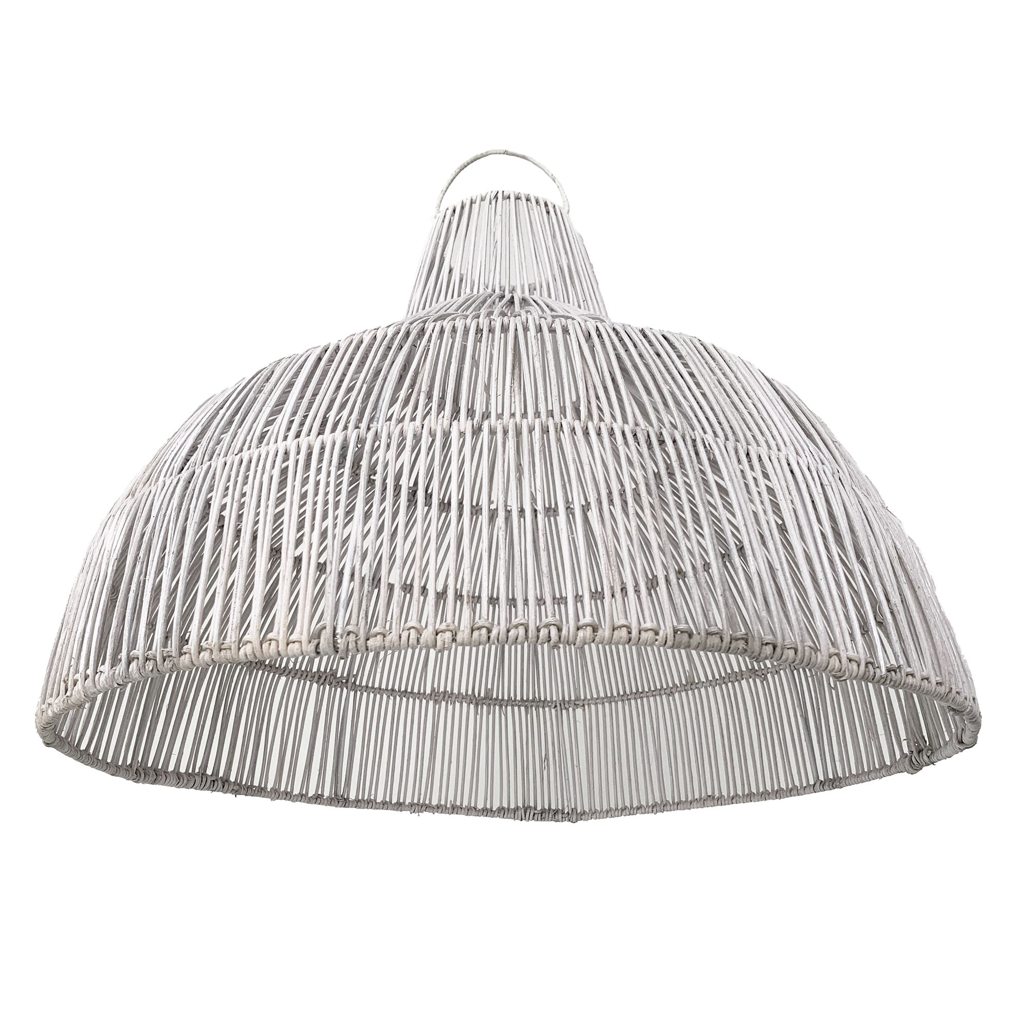 Faran : Rattan Pendant, Whitewashed