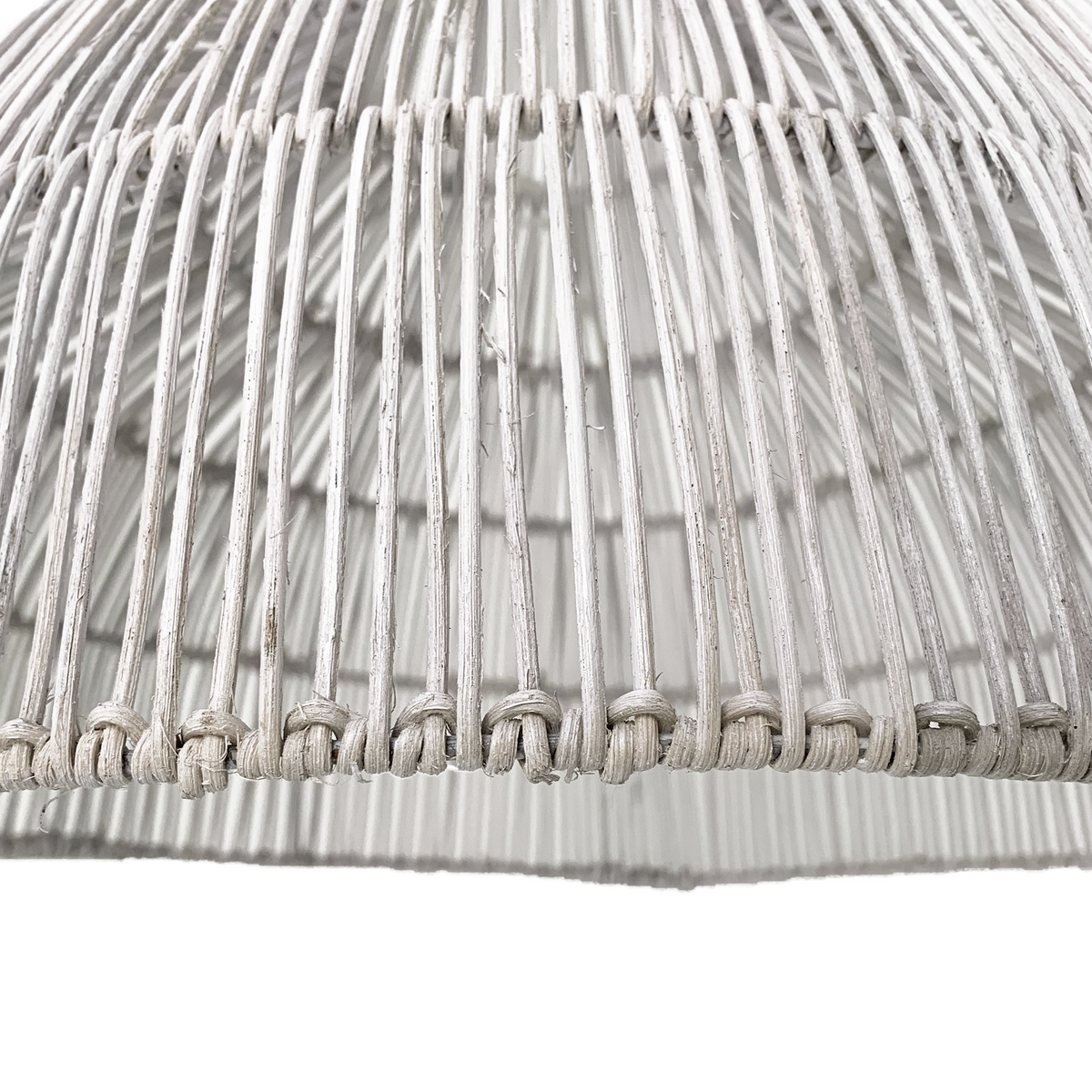 Faran : Rattan Pendant, Whitewashed