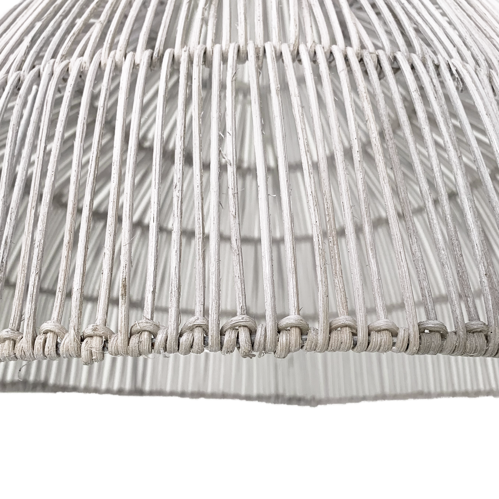 Faran : Rattan Pendant, Whitewashed