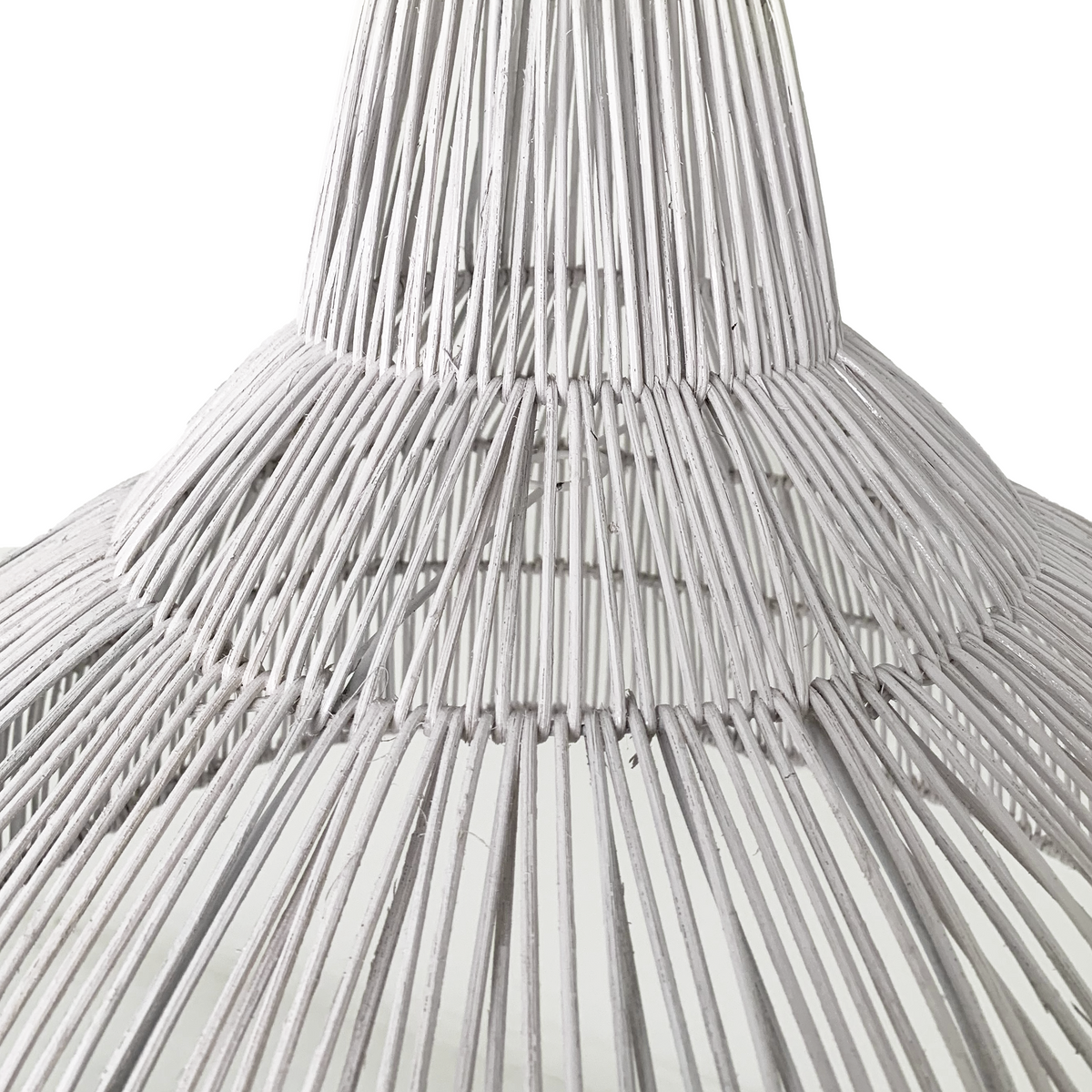 Faran : Rattan Pendant, Whitewashed