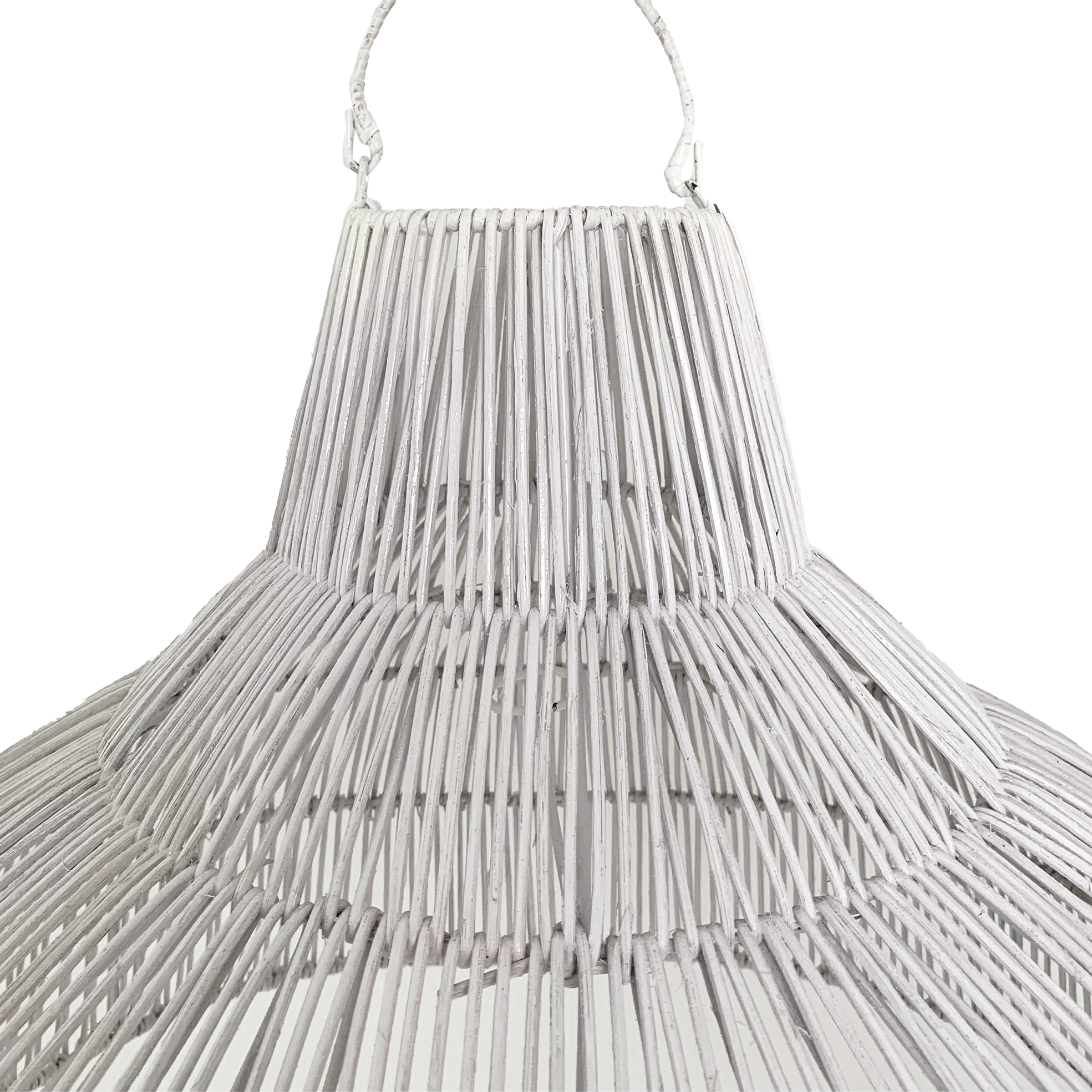 Faran : Rattan Pendant, Whitewashed