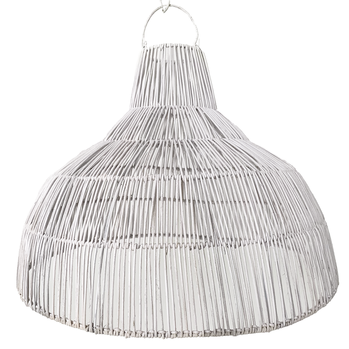 Faran : Rattan Pendant, Whitewashed