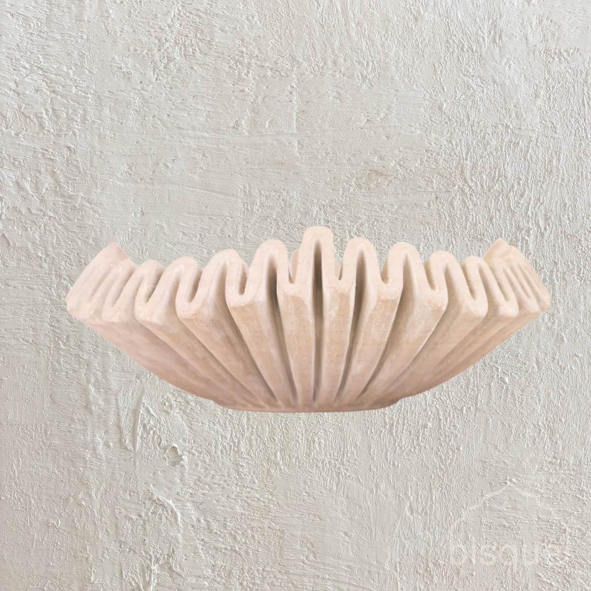 Layla : Marble Deep Scalloped Bowl, Dusty Red, Large.