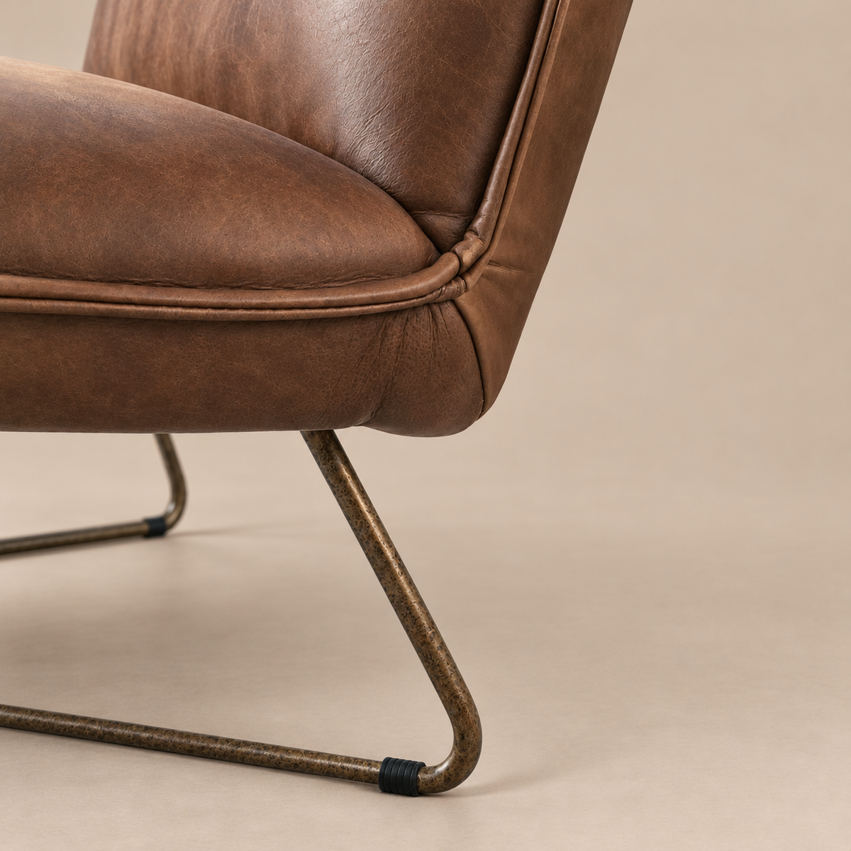 Occasional Chair : Martina : Top Grain Leather | 75cm | Antique Brown