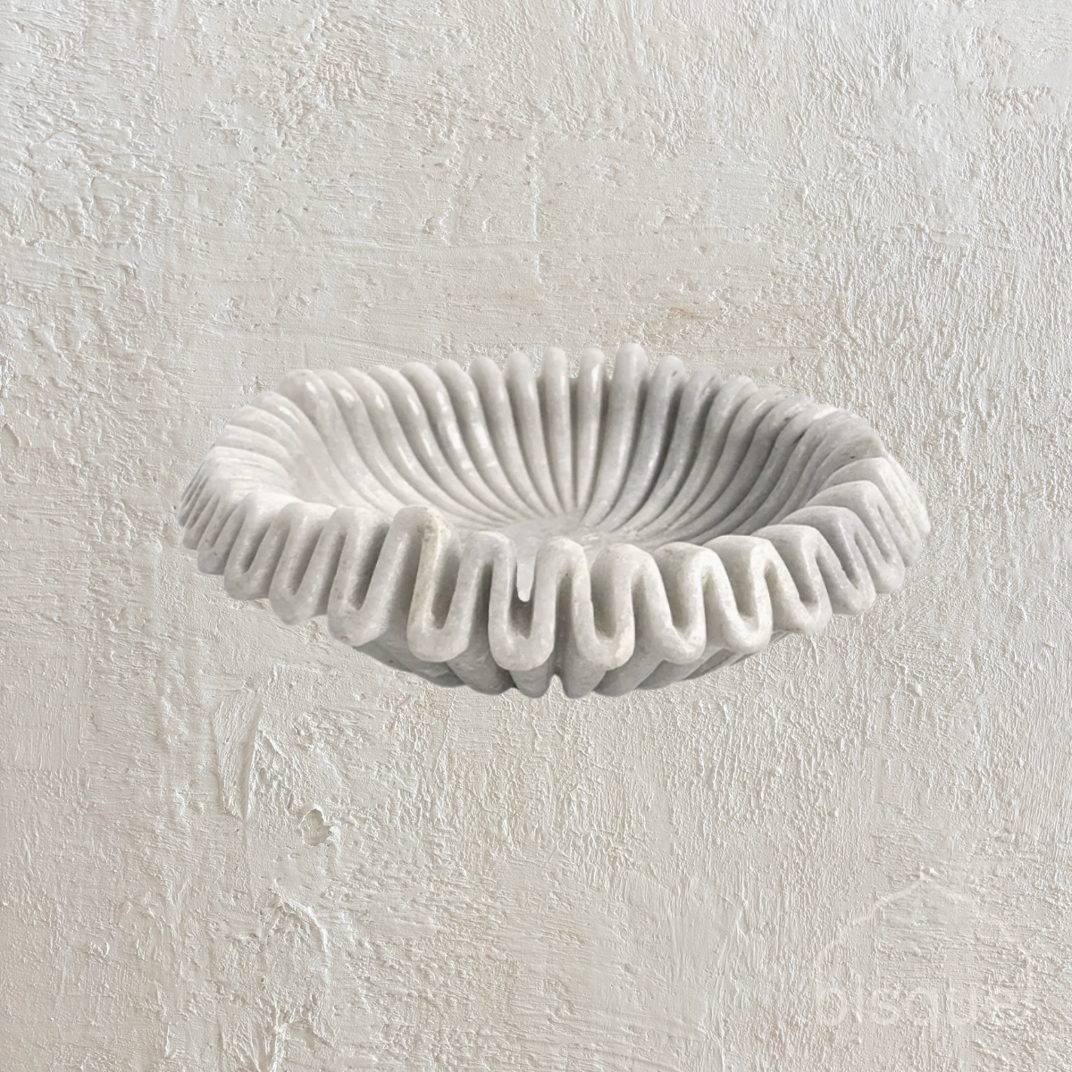 Leharaya : Marble Scalloped Bowl White, Small