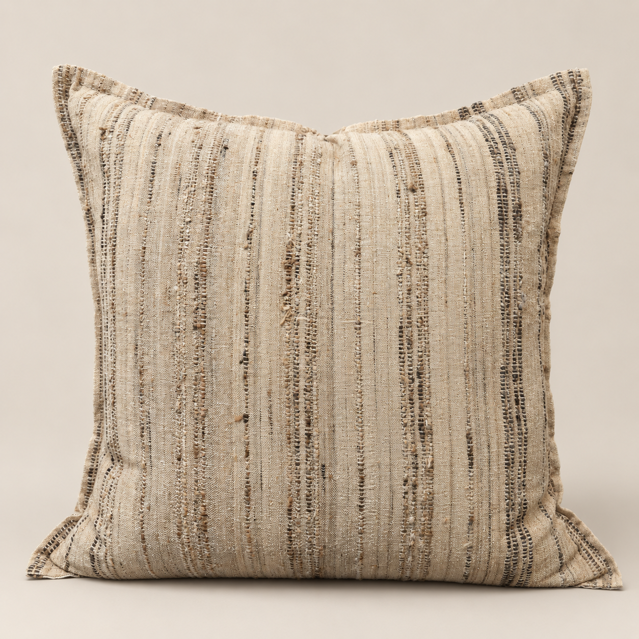 Cushion : Lorelei : Threaded Silk | Brown + Natural | 2 Sizes