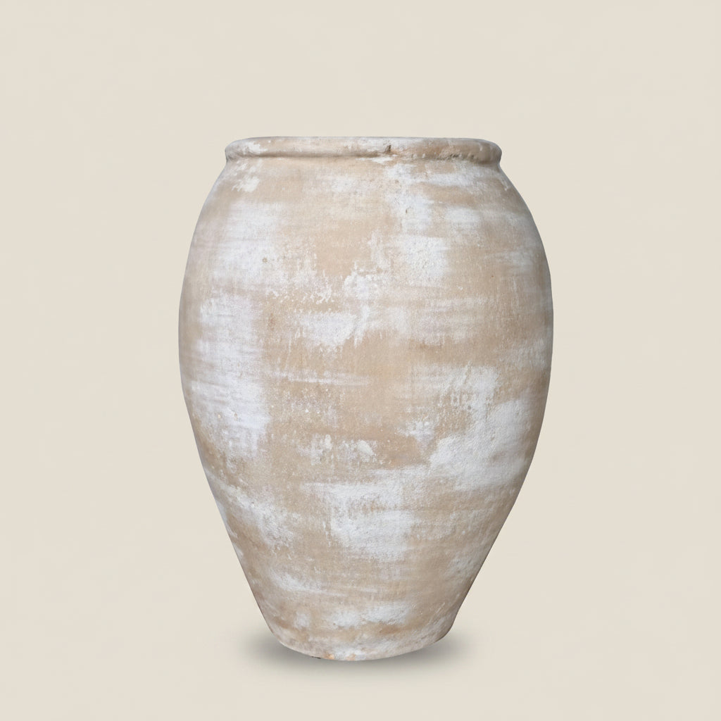 Mali: Tall Whitewashed Terracotta Pot