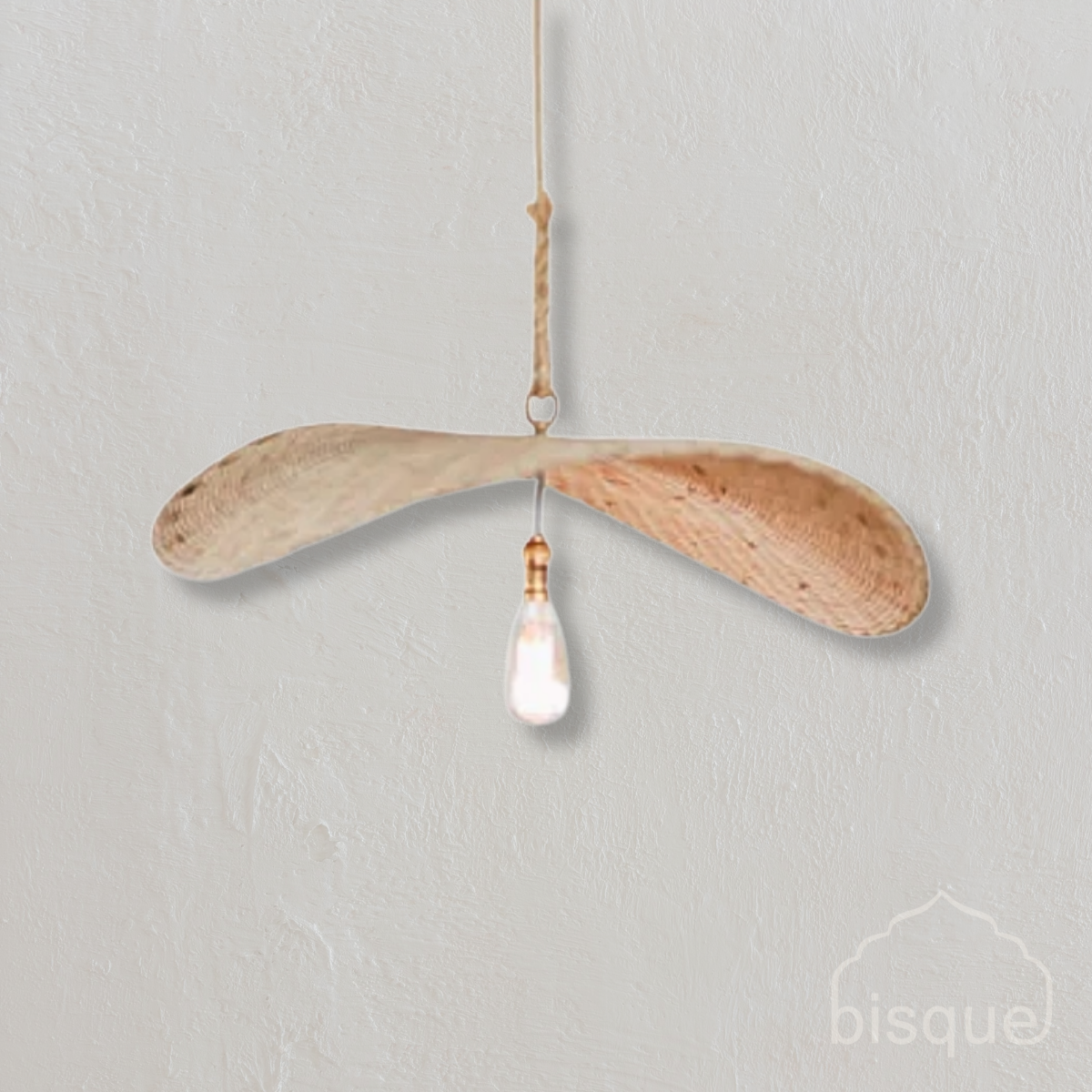 Marica : Rattan Thin Wave Pendant Light