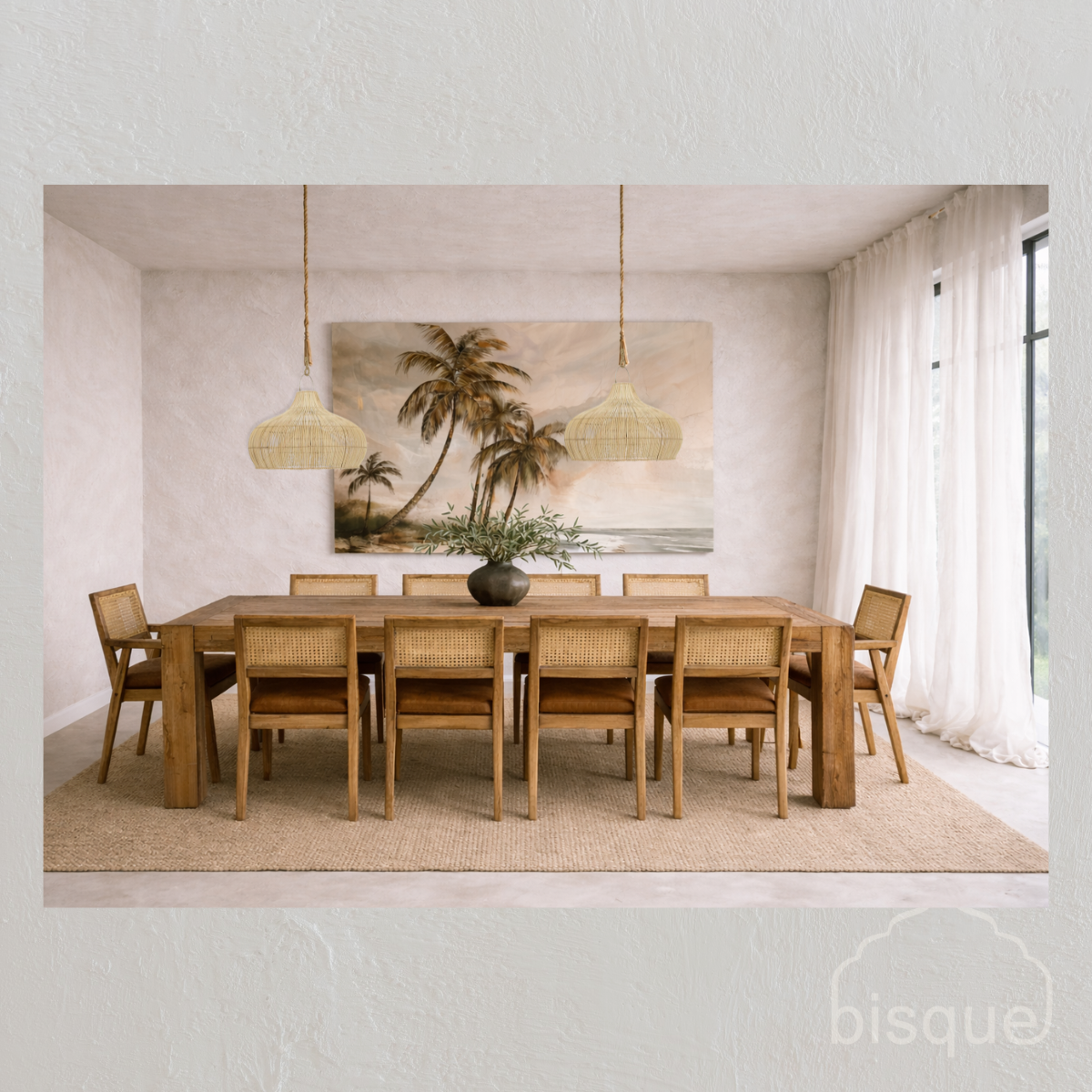 Marina : Fish Trap Rattan Wide Pendant, Natural