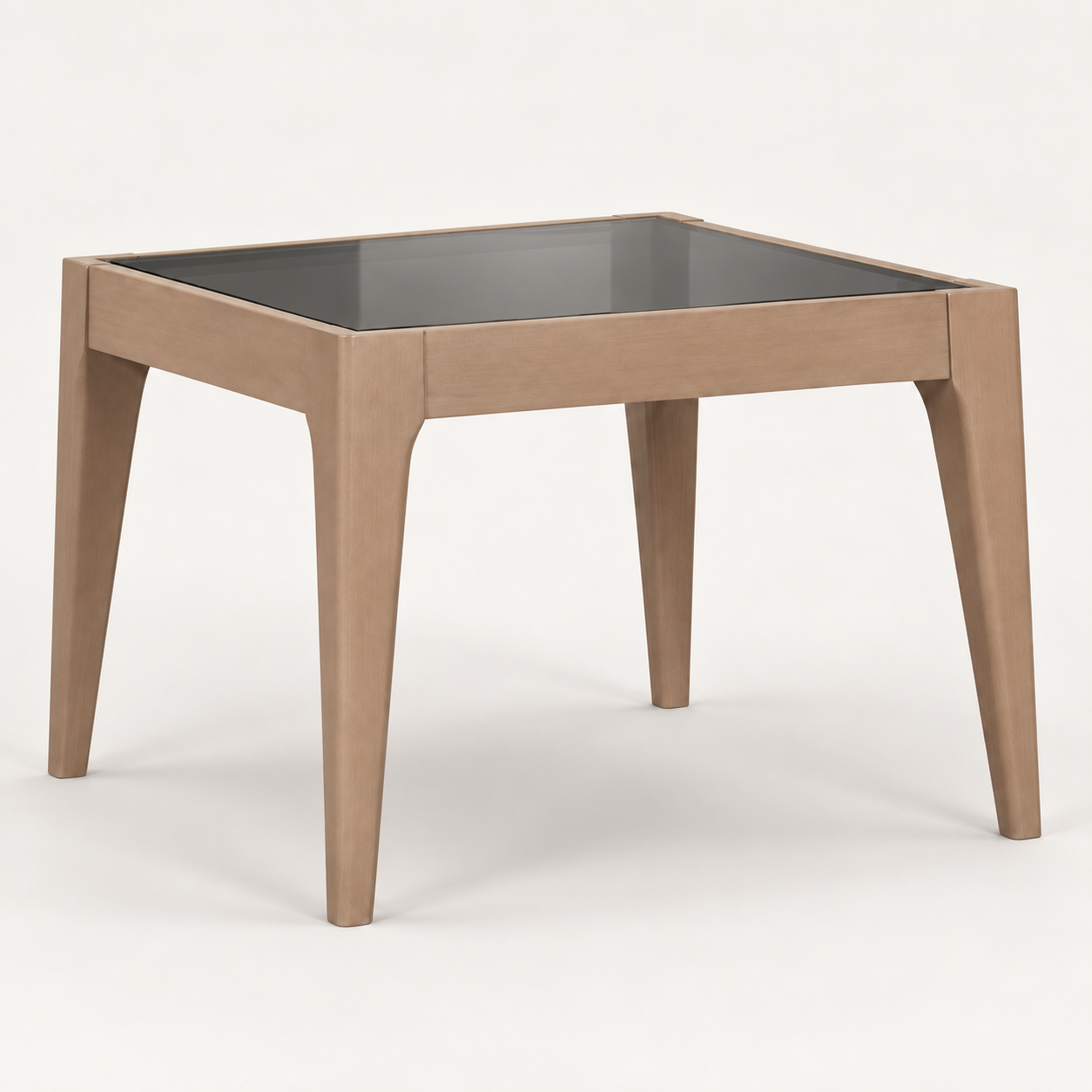 Side Table : Monroe : Timber & Smokey Glass | Natural