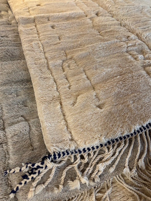 Nadar : Moroccan Rug, Cream with Black & Cream trim, Medium