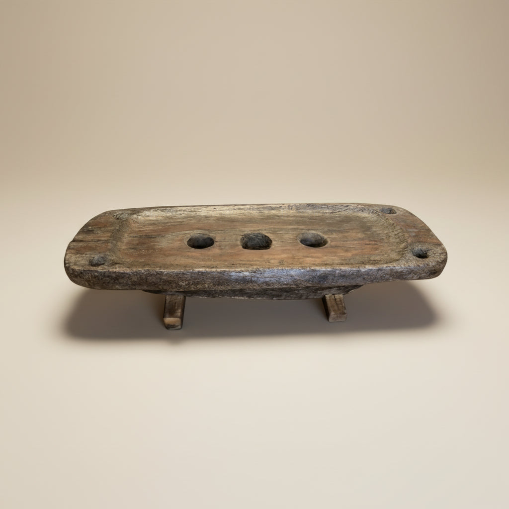 Reclaimed Teak Dark Naga Grinder Coffee Table Wabi Sabi.