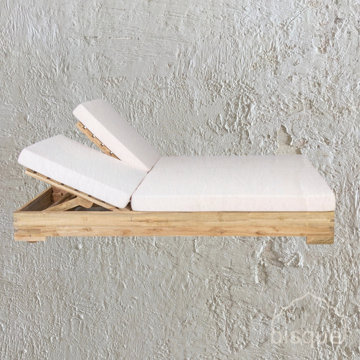 Banyu : Teak Outdoor Double Sunbed, Bleached