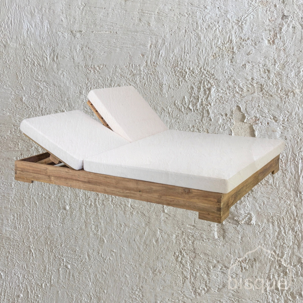 Banyu Teak Outdoor Double Sunbed, Natural