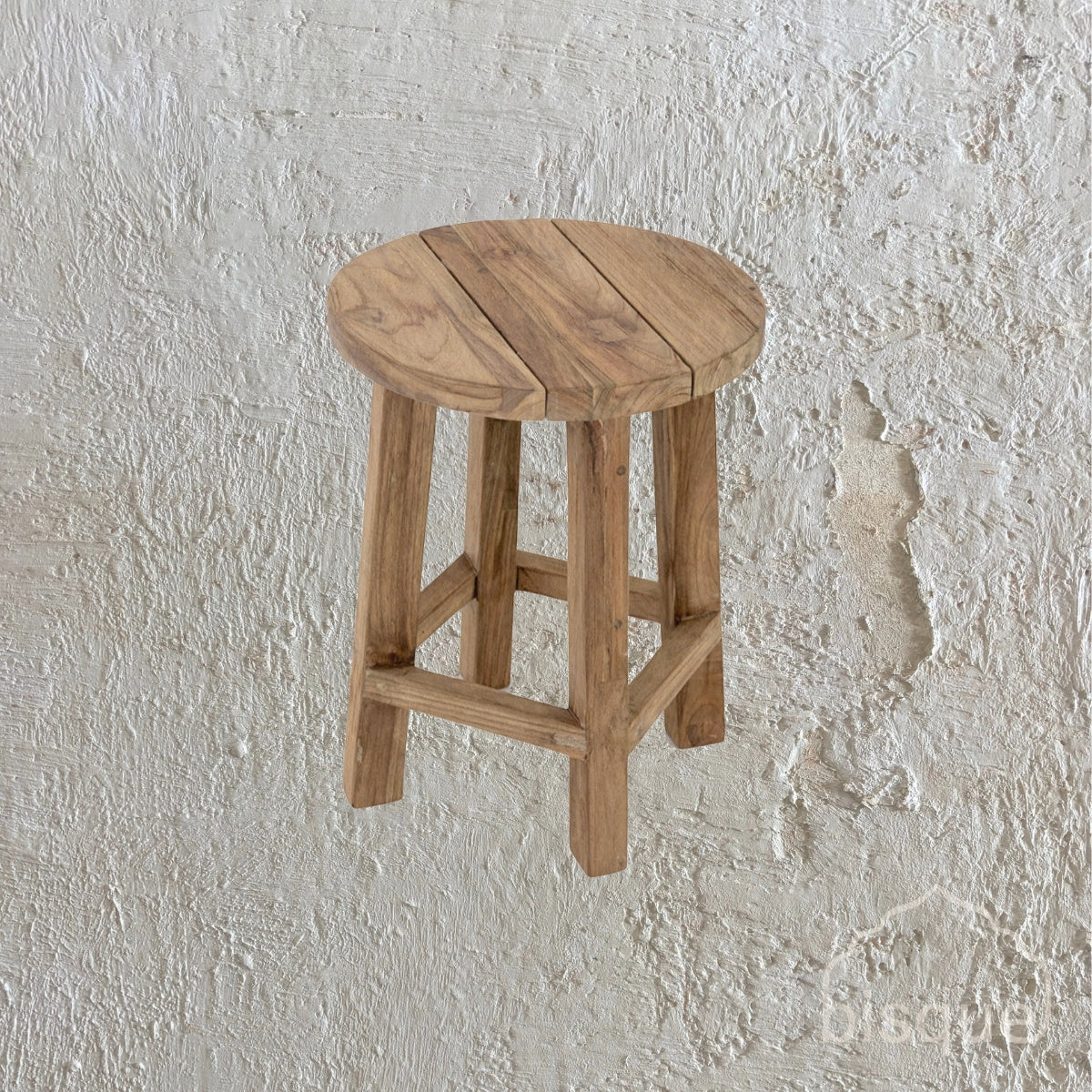 Murni : Low Round Stool Recycled Teak, Natural